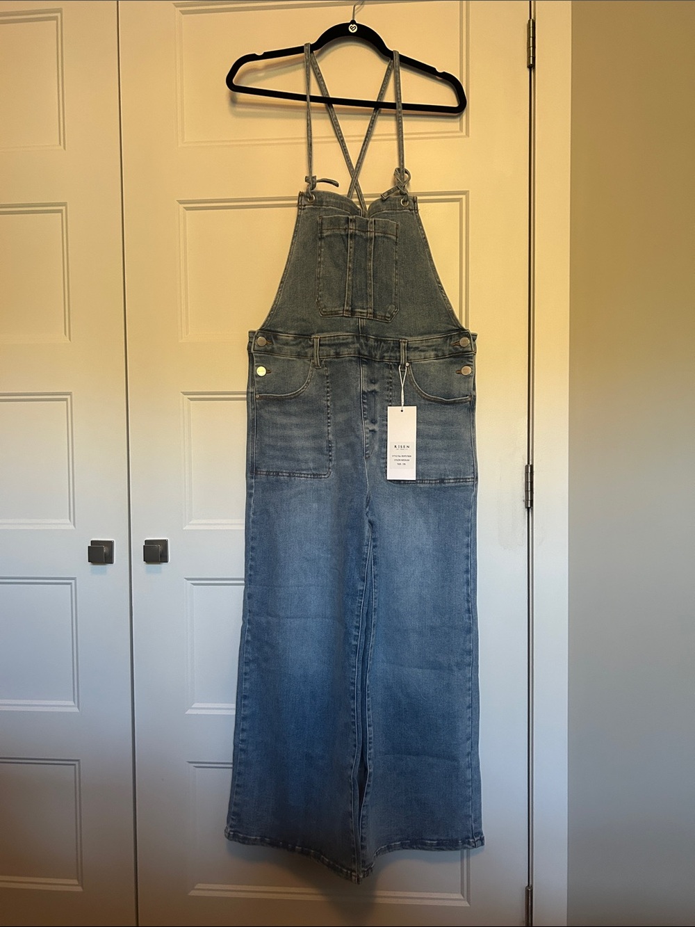 Light Blue Denim Women’s Wide-Leg Overalls